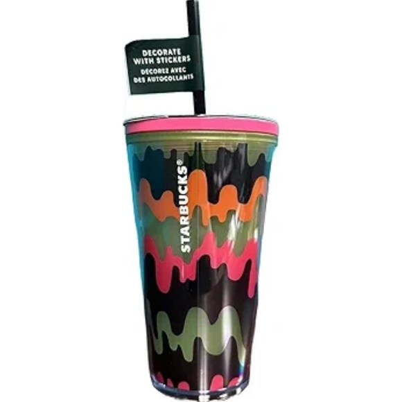 Starbucks Other - Starbucks Colorful Glow In The Dark Colorful Drip Tumbler 16 oz Limited Edition!